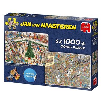 2 X 1000 Pièces Jan Van Haasteren Noël Cadeaux 2 en 1 Puzzle Jigsaw 