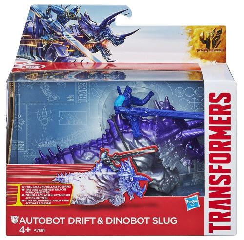 Transformers autobot drift & dinobot slug - l'age de l'extinction - figurine - dino retro friction