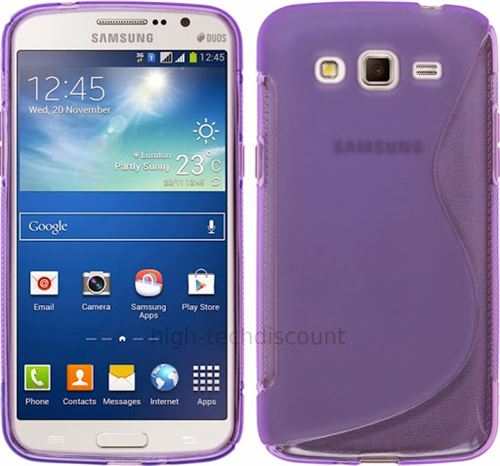 Housse etui coque silicone gel pour Samsung Galaxy Grand 2 g7105 + film ecran - MAUVE - htdmobiles