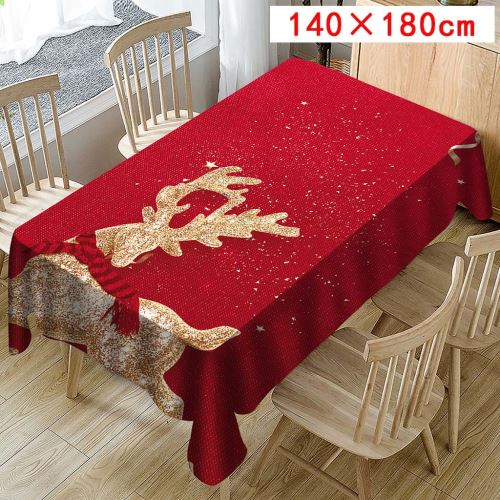 Nappe de Noël Imprimer Rectangle Table Cover Holiday Party Home Decor_Kiliaadk417