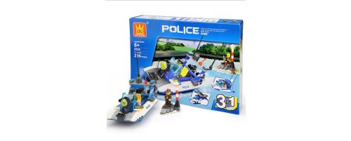 Building Block jouets Wange Police Boat Couleur 51015