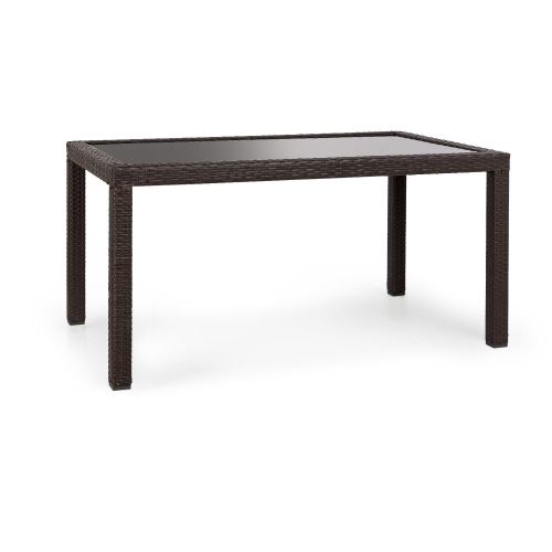 Blumfeldt Peniche Table de jardin 150 x 90 cm polyrotin aluminium & verre marron