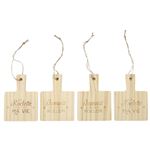 Lot de 4 Supports à Poêlon Raclette 13cm Naturel