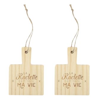 Lot de 4 Supports à Poêlon Raclette 13cm Naturel