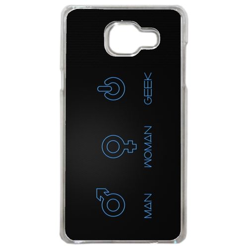 Coque Symbole Geek Man Women Compatible Samsung Galaxy A3 2016 Transparent