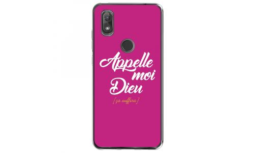 Coque souple pour Wiko View 2 avec impression Motifs Appelle moi Dieu fushia