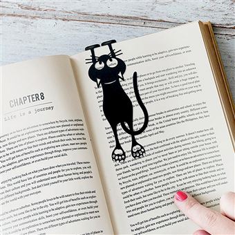 MARQUE PAGE CURIOUS CAT NOIR