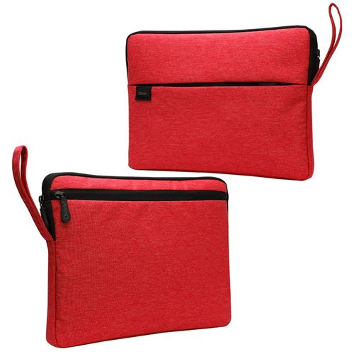 Sacoche en PU Doublure en peluche douce en tissu nylon imperméable rouge pour votre Laptop 15.6-inch