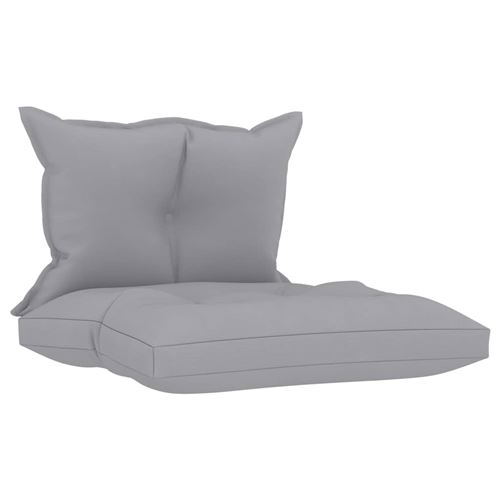 Coussins de Canapé Palette Tissu en Polyester 100 % 2 Pcs - Gris