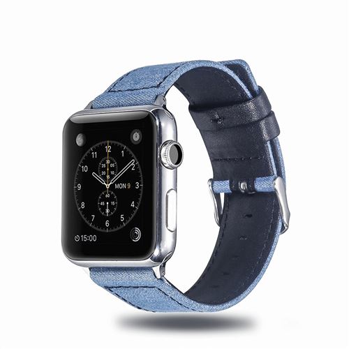 Bracelet en cuir véritable tissu 008 pour votre Apple Watch Series 4 40mm/Series 3/2/1 38mm