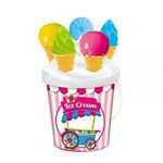 Seau plage Mondo avec moules glaces 17 cm