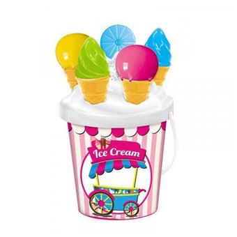 Seau plage Mondo avec moules glaces 17 cm