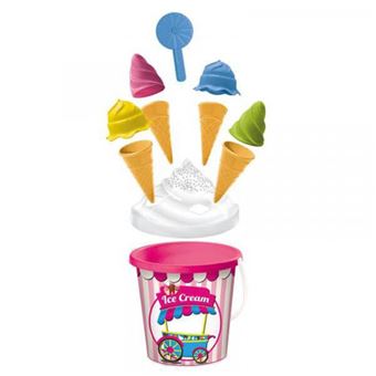 Seau plage Mondo avec moules glaces 17 cm
