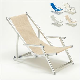 55 Sur Transat Chaise De Plage Avec Accoudoirs Piscine Aluminium Riccione Lux Couleur Beige Mobilier De Jardin Achat Prix Fnac