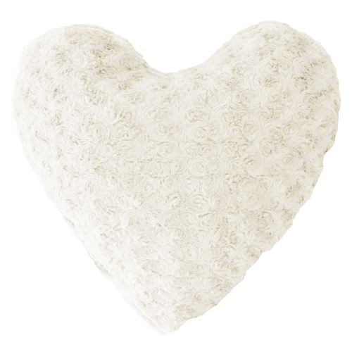 Coussin coeur 40 x 40 cm imitation fourrure himalaya Naturel