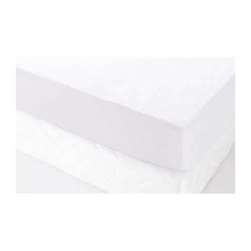 Protection literie housse molleton 100% coton sergé croisé 2/2 P300 80x190 cm blanc