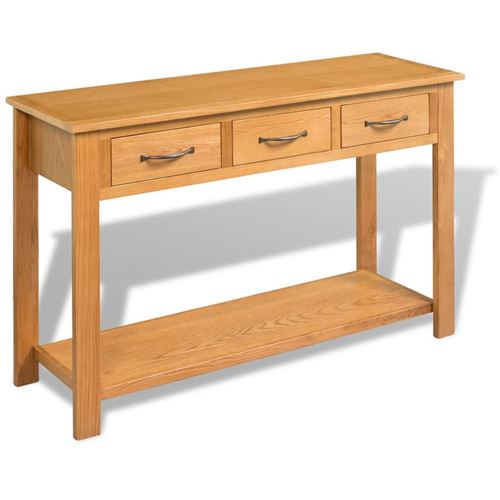 vidaXL Grande Table Console Table de Présentation Chêne Massif 118 x 35 x 77 cm
