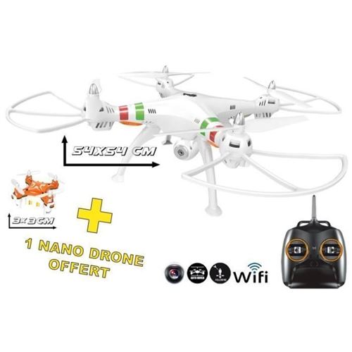 Helicute Mirage 1.0 RC Drone Caméra 720P Wifi FPV Maintien Altitude Fonction retour GPS Quadcopter RTF