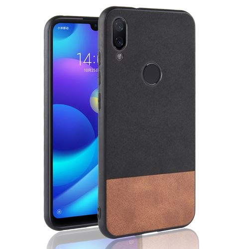 Etui en PU hybride d'épissure bicolore noir pour votre Xiaomi Redmi Note 7