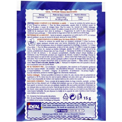 Teinture Tissu Idéal liquide - Bleu Roi - 40 ml - Teinture coton - Creavea