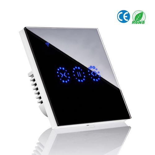 Curtain Switch Smart Wifi Remote Garage Doors Control Touched Timing Night Morning Bed Voice Control Electric Switch Phone 2000W 8.6 * 8.6 * 3.2cm noir / blanc facultatif