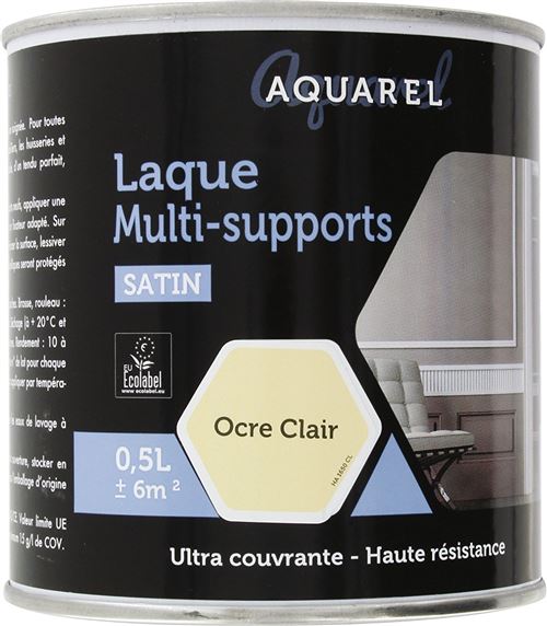 Peinture laque Multi-supports satinée Aquarel - 0,5 l - Ocre clair -  Peintures, teintures et solvants - Achat & prix | fnac