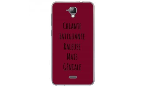 Coque souple pour Altice S40 avec impression Motifs Chiante mais Géniale bordeau
