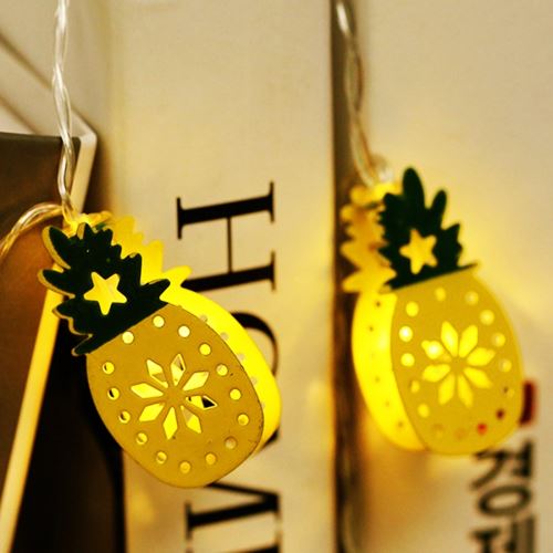Eclairage LED Guirlande/Décoration LED 3m de fer à double face ananas prise USB romantique LED chaîne vacances lumière, 20 LEDs adolescente style chaleureuse fée décorative lampe pour Noël, mariage, chambre à coucher (blanc chaud)