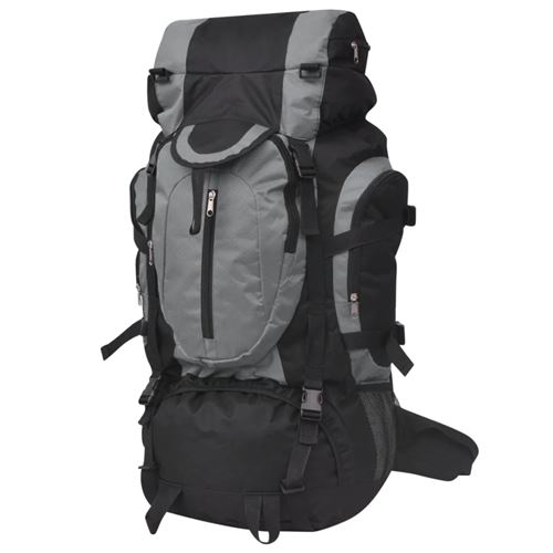 vidaXL Sac a dos de randonnee XXL 75L Noir et gris Sac a dos pour camping voyage 91106 Sac de voyage Achat prix fnac