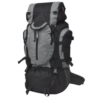vidaXL Sac a dos de randonnee XXL 75L Noir et gris Sac a dos pour camping voyage Sac de voyage Achat prix fnac