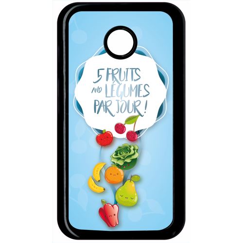 Coque Motorola Moto E 5 Fruits Et Legumes Fond Bleu Pale