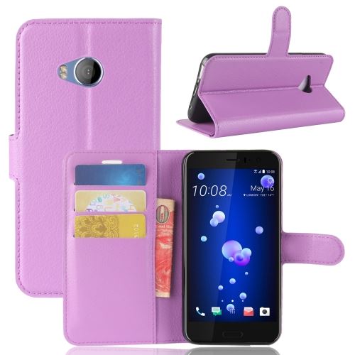 HTC U11 Life Housse Etui Cuir PU Texture Litchi Violet ALS53165