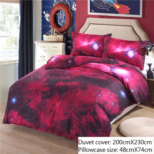 Univers 3D / Red Rose / Leopard Quilt Literie feuille taie d'oreiller Set Case 3 en1 Queen Size Rose Flower