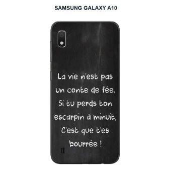 صحن كيك بلاستيك Coque Samsung Galaxy A10 design Citation La vie n'est pas écrite à la craie