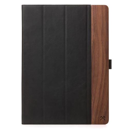 Etui de cuiret pour iPad 12.9 (2017) de bois - Housse design haute gamme, en bois de noyer et cuir végétalien