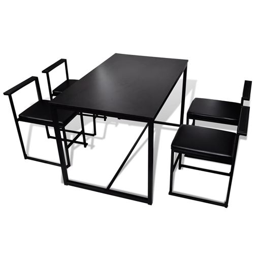 vidaXL Eetkamer set 5-delig zwart
