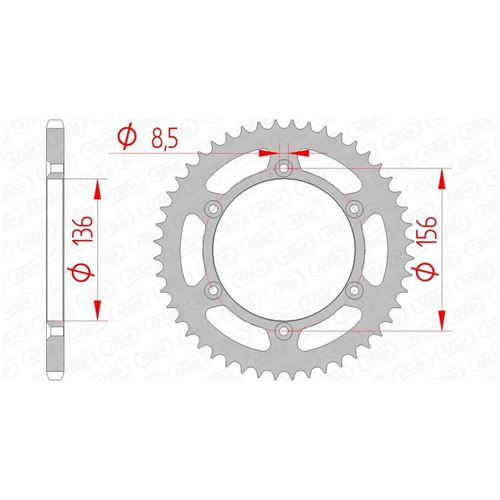 Couronne AFAM 46 dents acier standard pas 520 type 14206