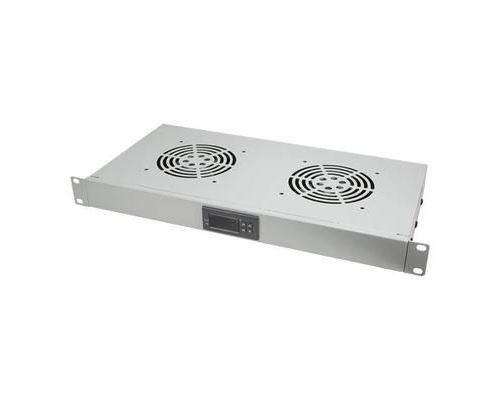 LogiLink Tiroir pour ventilateur en rack avec 2 ventilateurs de refroidissement, thermostat AC 187-230 V gris 1U 19