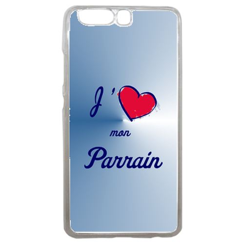 Coque J'aime Mon Parrain Bleu Compatible P10 Transparent