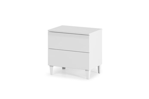 Chevet AMIR 2 tiroirs L50cm x H49cm - Blanc