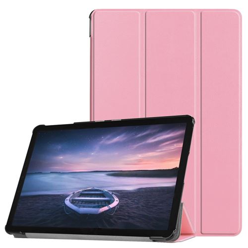 Etui en PU tri-fold intelligent rose pour votre Samsung Galaxy Tab S4 10.5 T830/T835