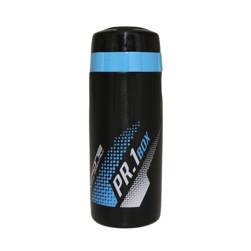 Bidon porte outil race one noir-bleu avec double bouchon (hauteur 200mm)