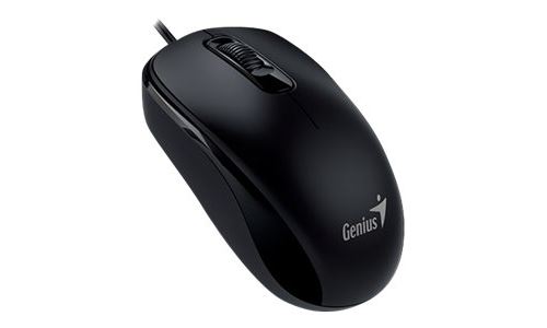 Genius DX-110 - Souris - droitiers et gauchers - optique - 3 boutons - filaire - USB - noir