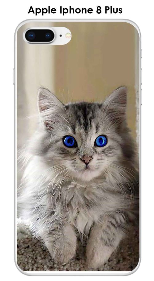 Coque Apple Iphone 8 PLUS design Chaton aux yeux bleus
