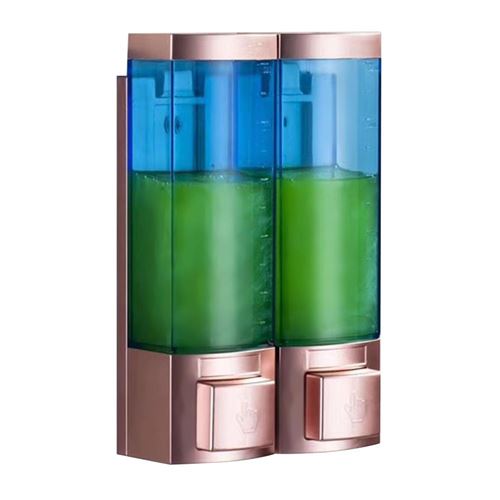Boîte de Distributeur de Savon Mural Abs Mural Bleu Transparent Double Tête