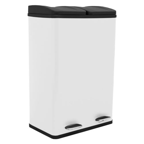 Monstershop 60L Dual Pedal Bin In White