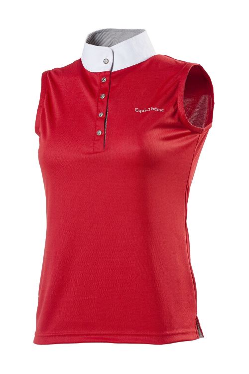 EQUI-THÈME Polo de Concours Equitation Femme - Mesh - Sans Manches - 4 Couleurs Différentes