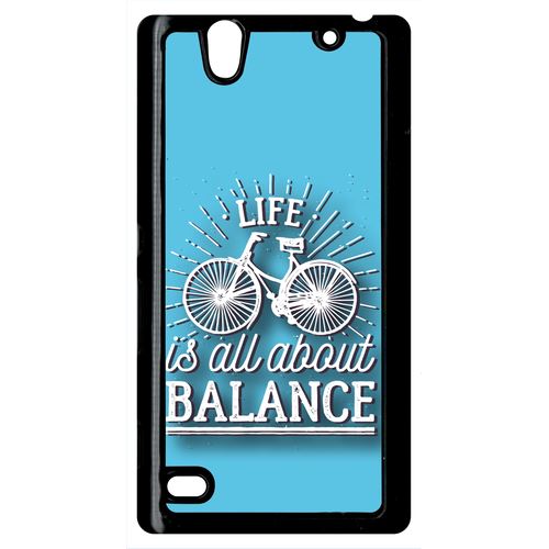 Coque Life Il All About Balance Fond Bleu Compatible Sony Xperia C4 Transparent