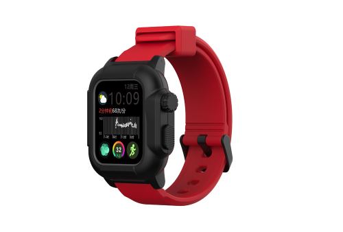 Bracelet en silicone WISETONY pour Apple Watch Series 4 40mm - Noir&Rouge