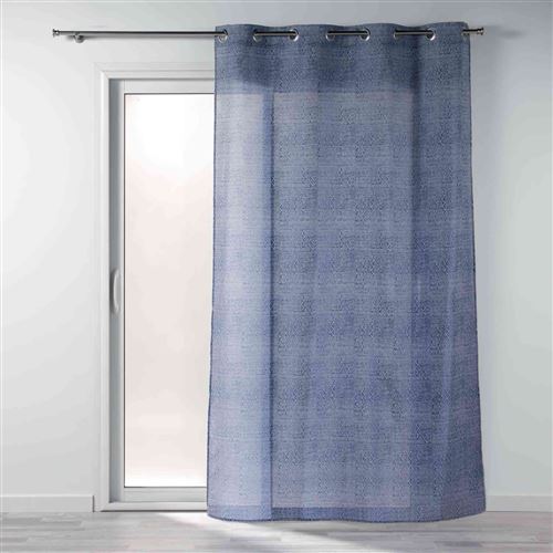 Rideau a oeillets 140 x 260 cm jacquard cobalt Marine